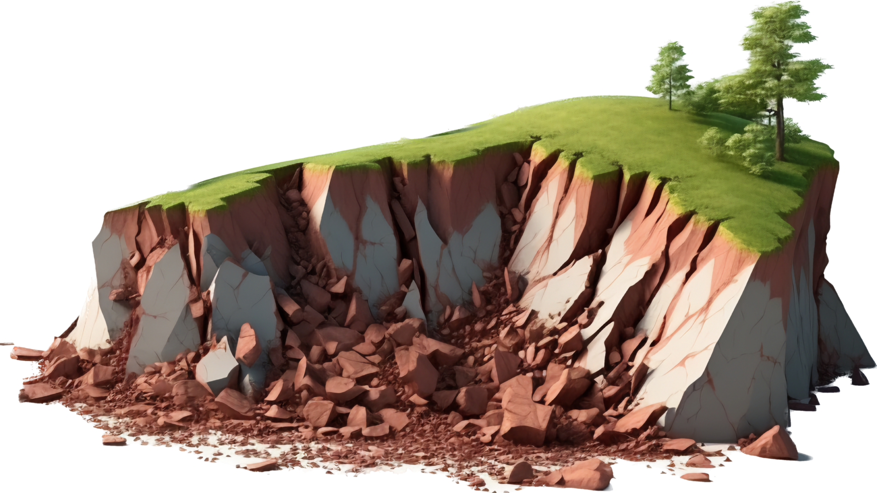 Landslide png with AI generated.