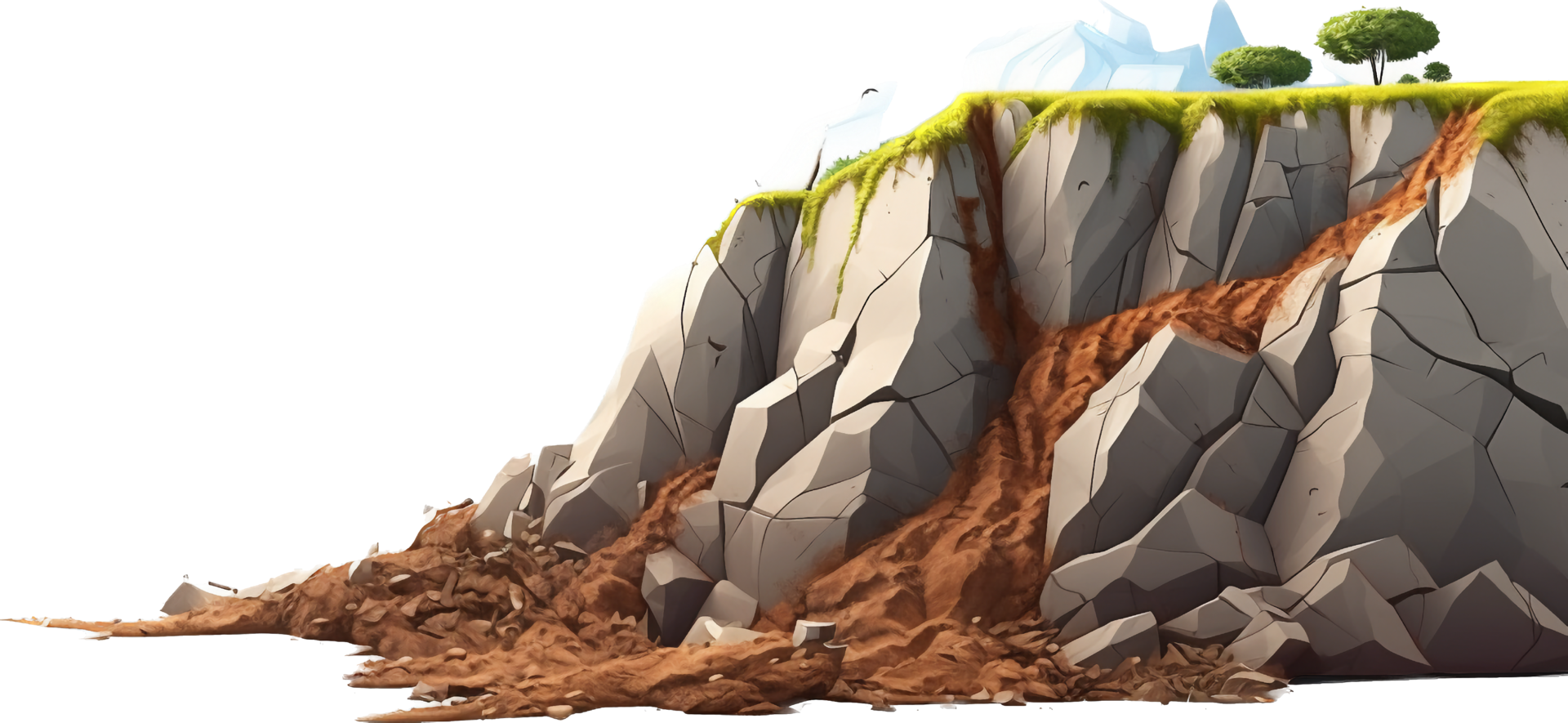 Landslide png with AI generated.