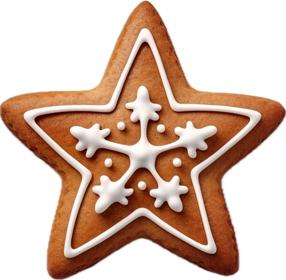 Gingerbread star cookies png with AI generated.
