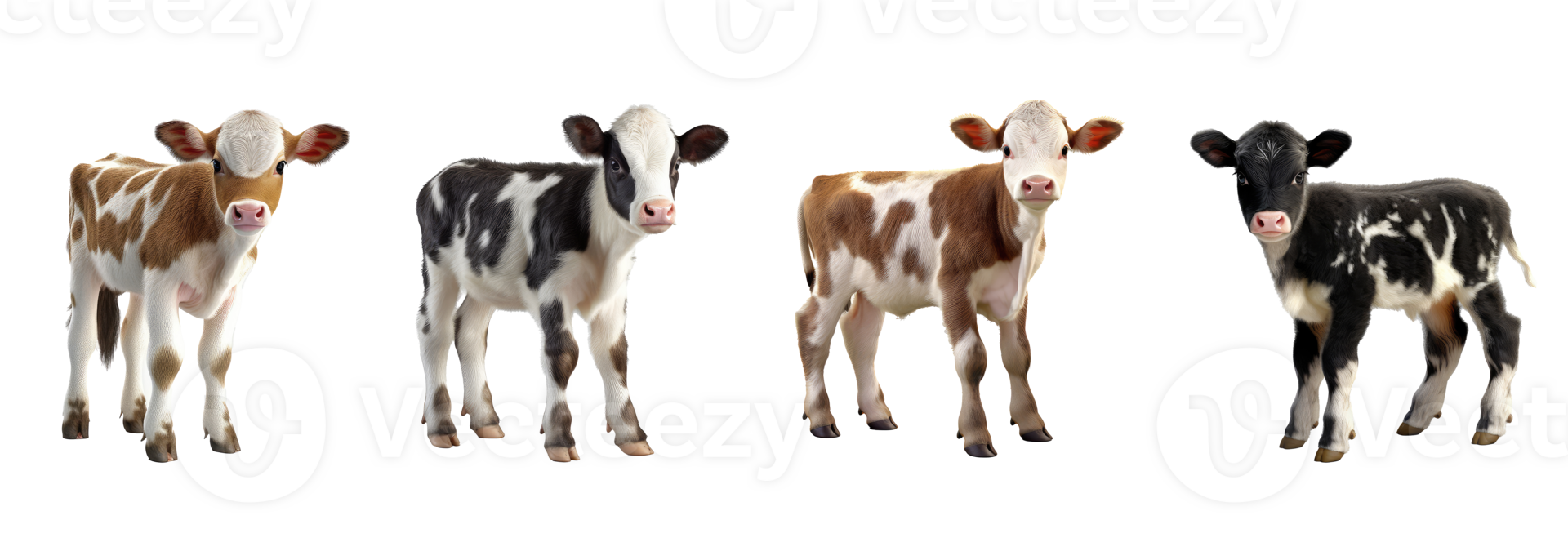 full body baby cow . AI Generated png