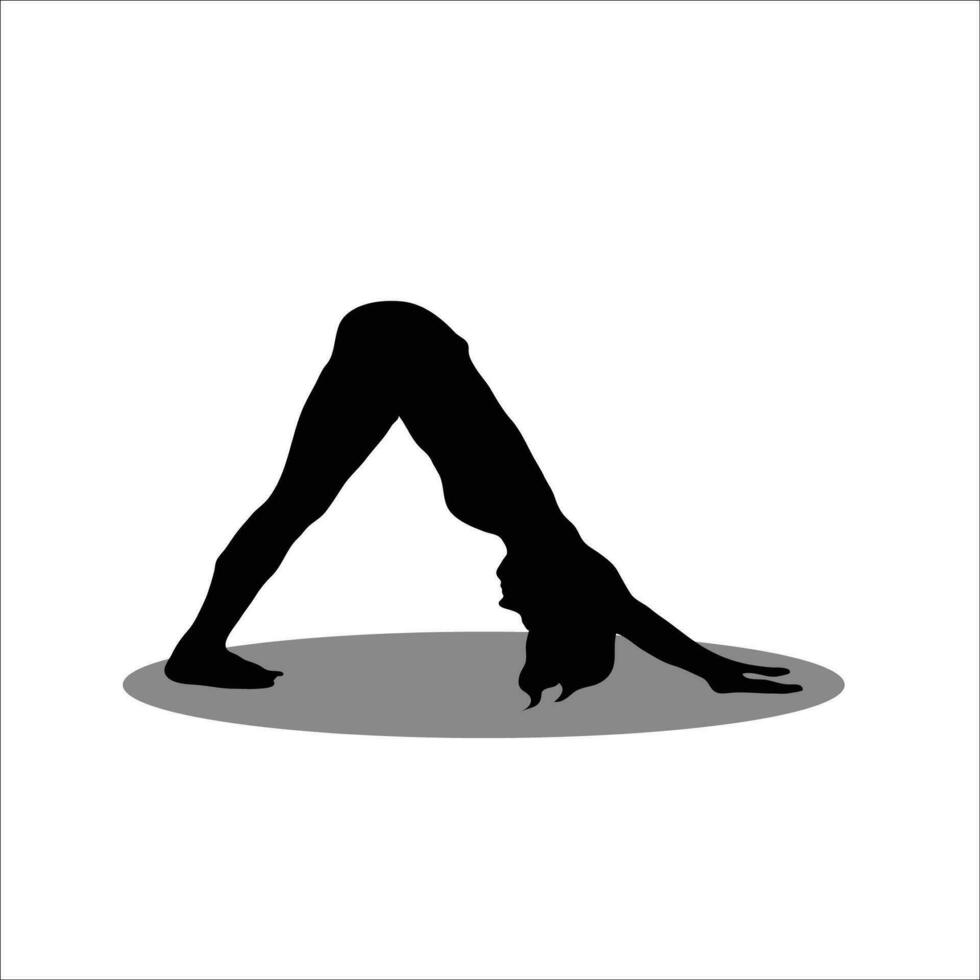 niña yoga silueta vector