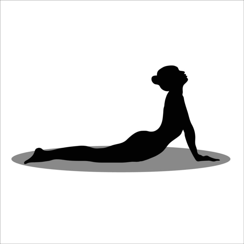 niña yoga silueta vector