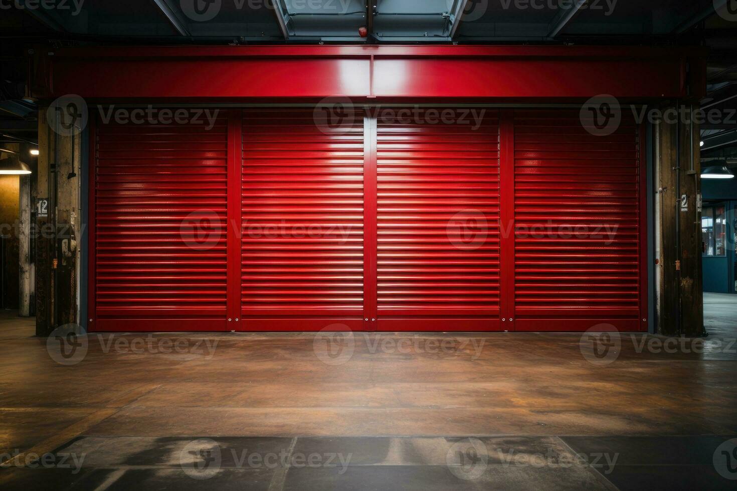 Roller door security door or security shutter with automatic system. Generative AI photo