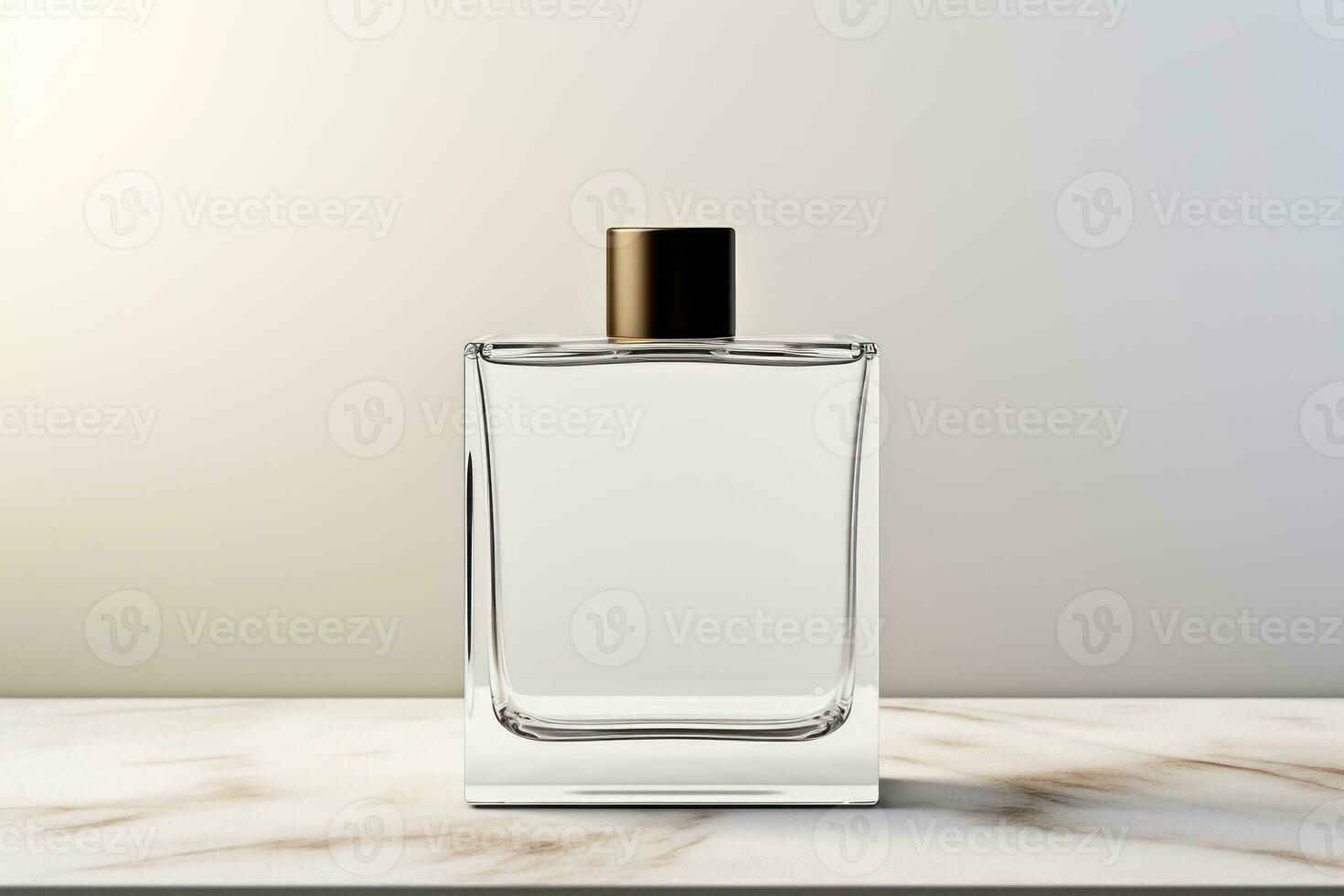 Mockup empty blank perfume bottle glass white. Generative AI photo