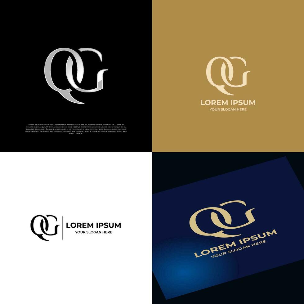 Logo Initial QG Lettering Typography Modern vector