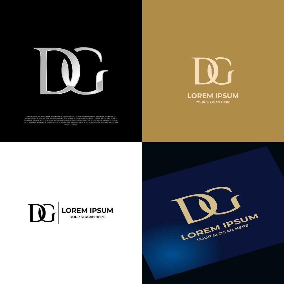 Logo Initial DG Lettering Typography Modern vector