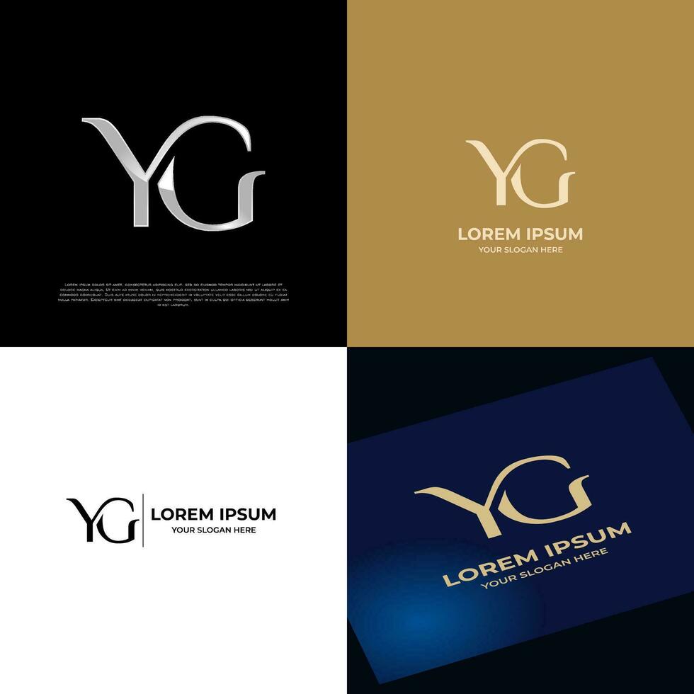 logo inicial yg letras tipografía moderno vector