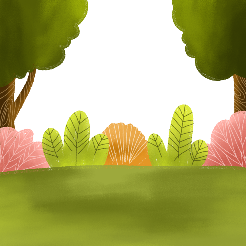 cartoon landscape background, transparent background png