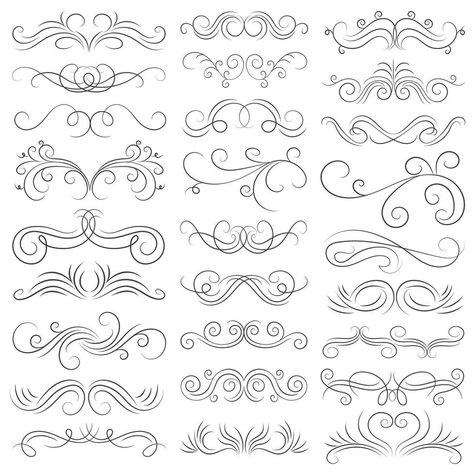 Vector graphic elements for design vector elements. Swirl elements decorative illustration