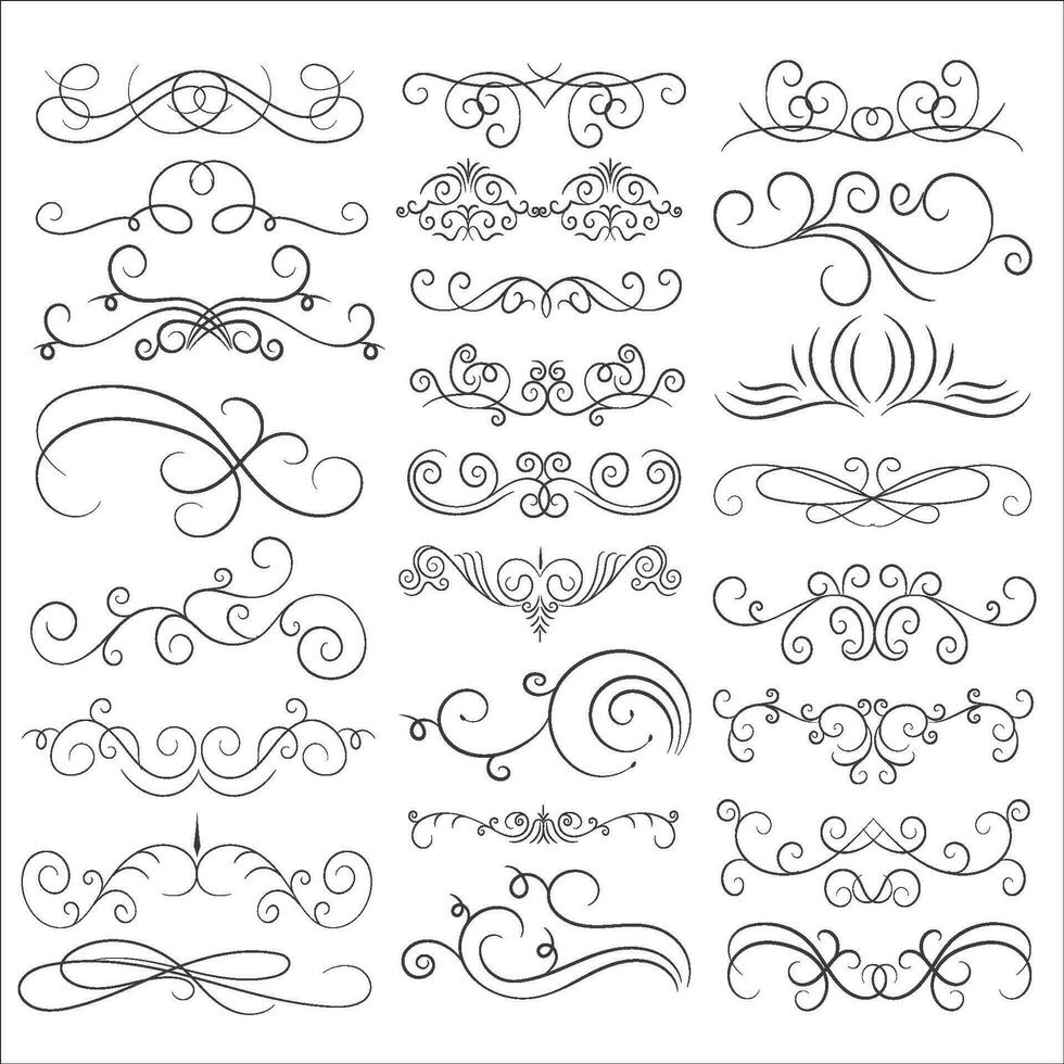 Vector graphic elements for design vector elements. Swirl elements decorative illustration