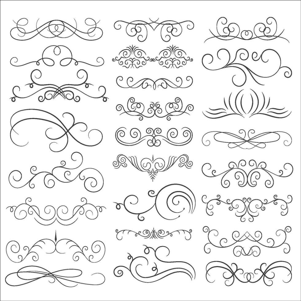 Vector graphic elements for design vector elements. Swirl elements decorative illustration