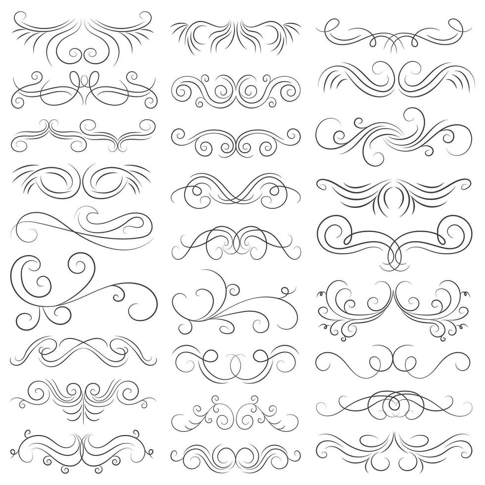 Vector graphic elements for design vector elements. Swirl elements decorative illustration