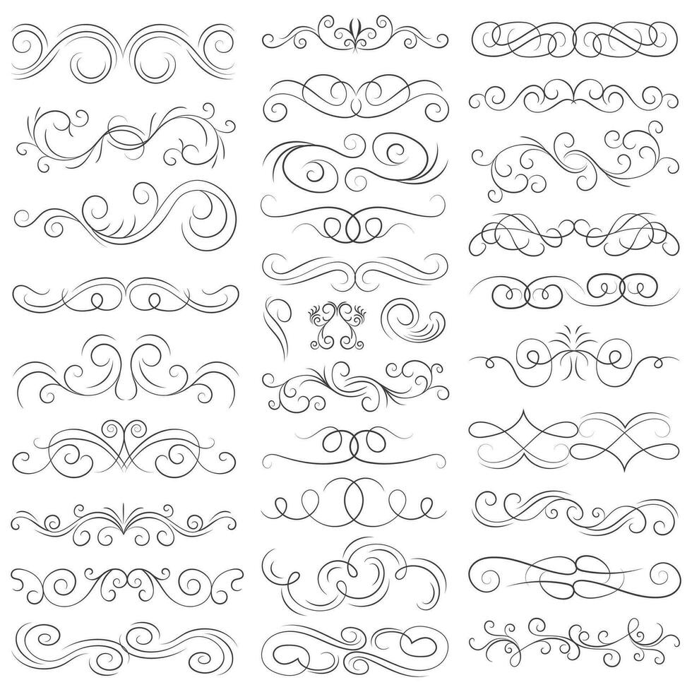 Vector graphic elements for design vector elements. Swirl elements decorative illustration