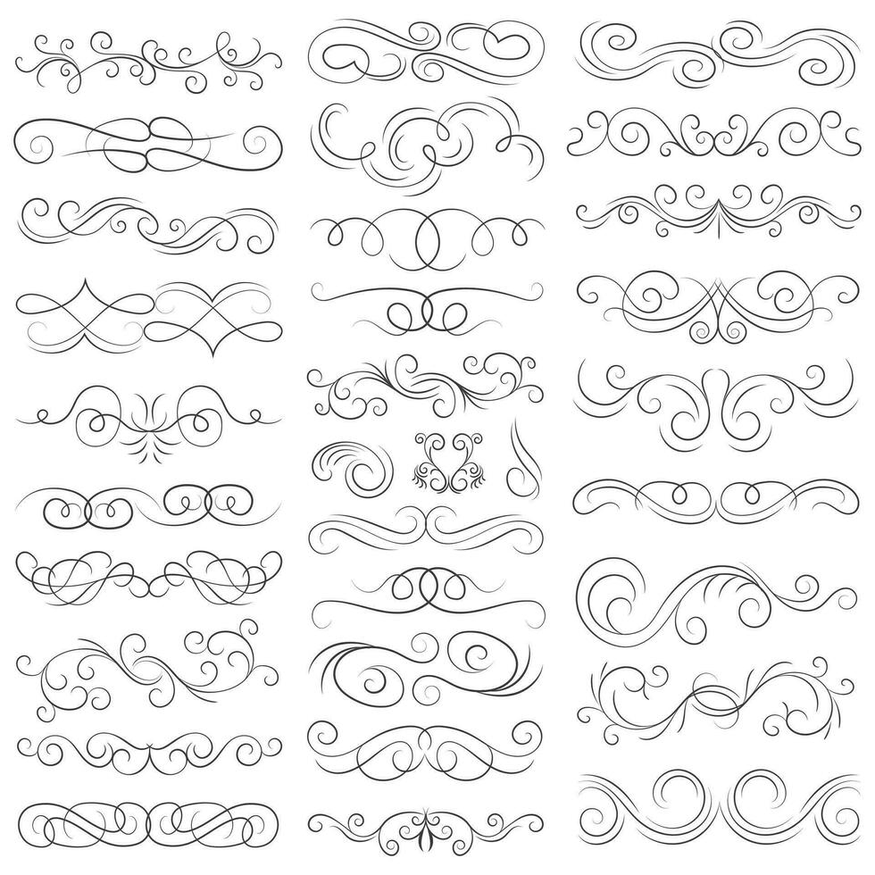 Vector graphic elements for design vector elements. Swirl elements decorative illustration