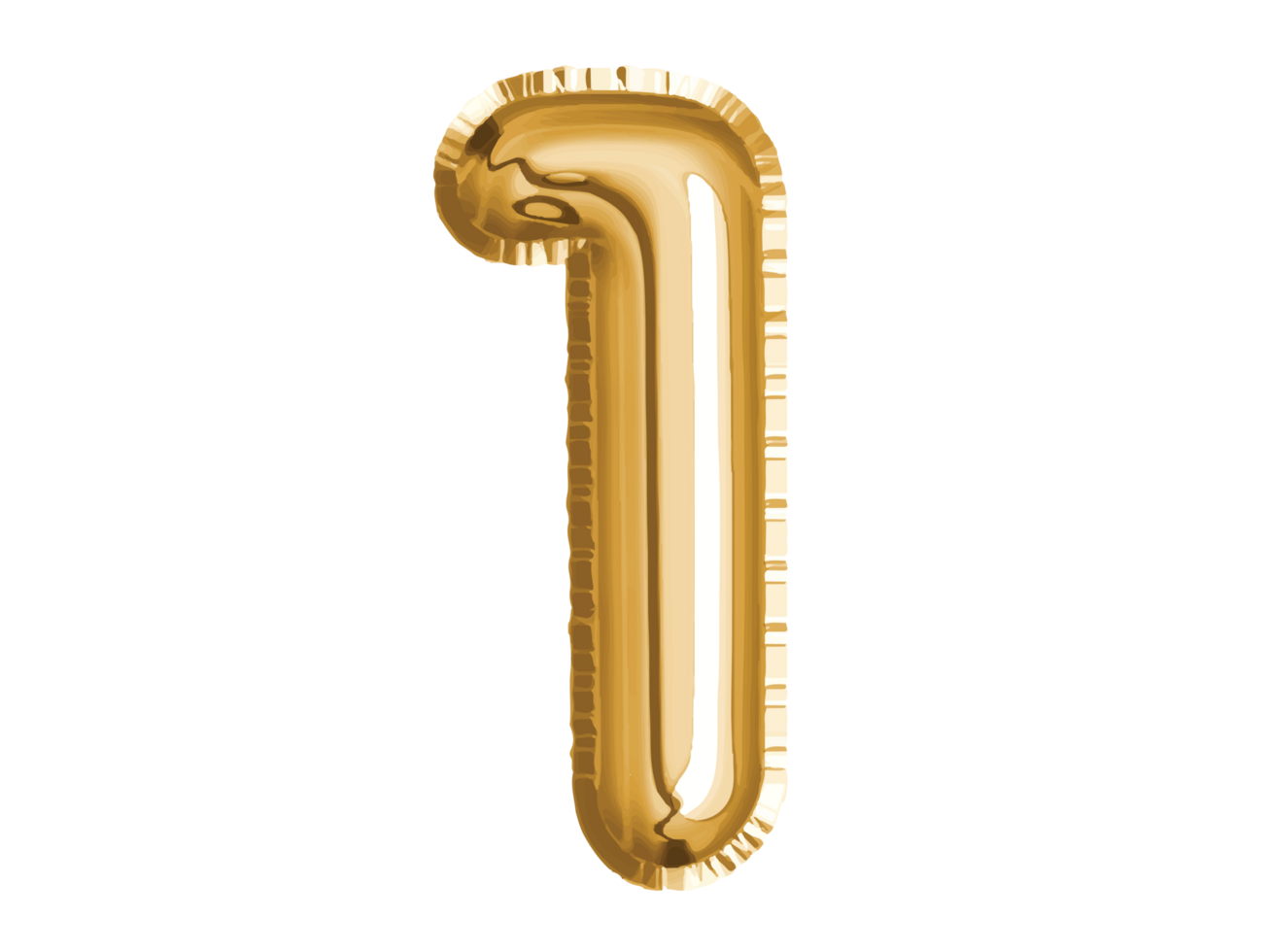 Gold number one air balloon for baby shower celebrate decoration party  on transparent background png