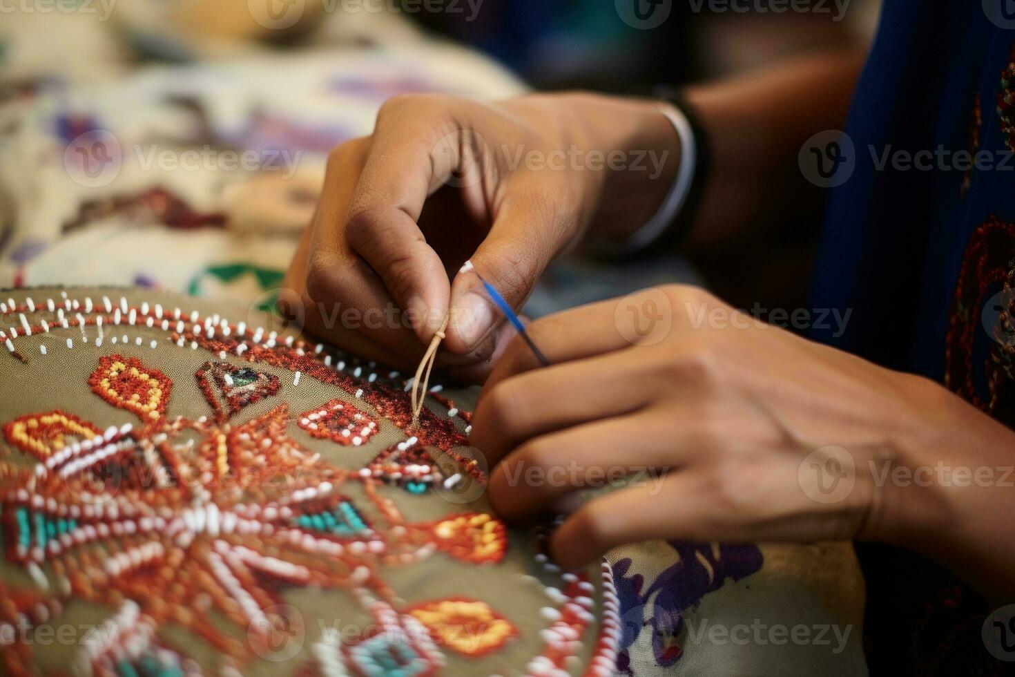Closeup of handicraft items. south asian. Generative AI photo