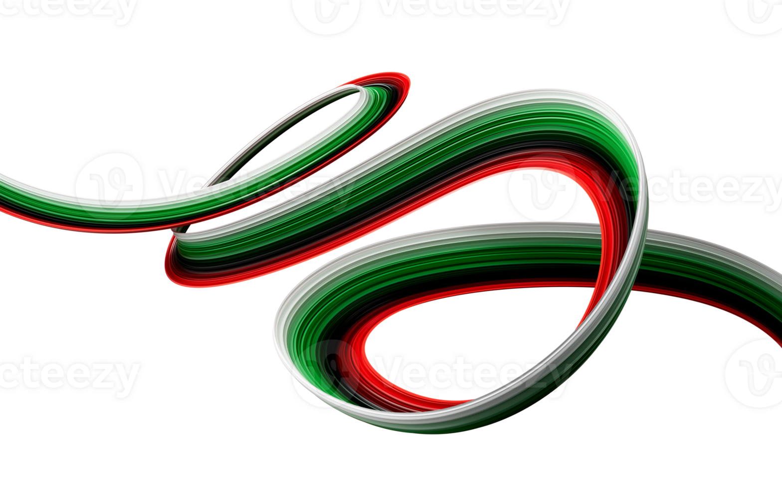 United Arab Emirates independence day of the national flag of UAE green, red, black, white colors 3d illustration png