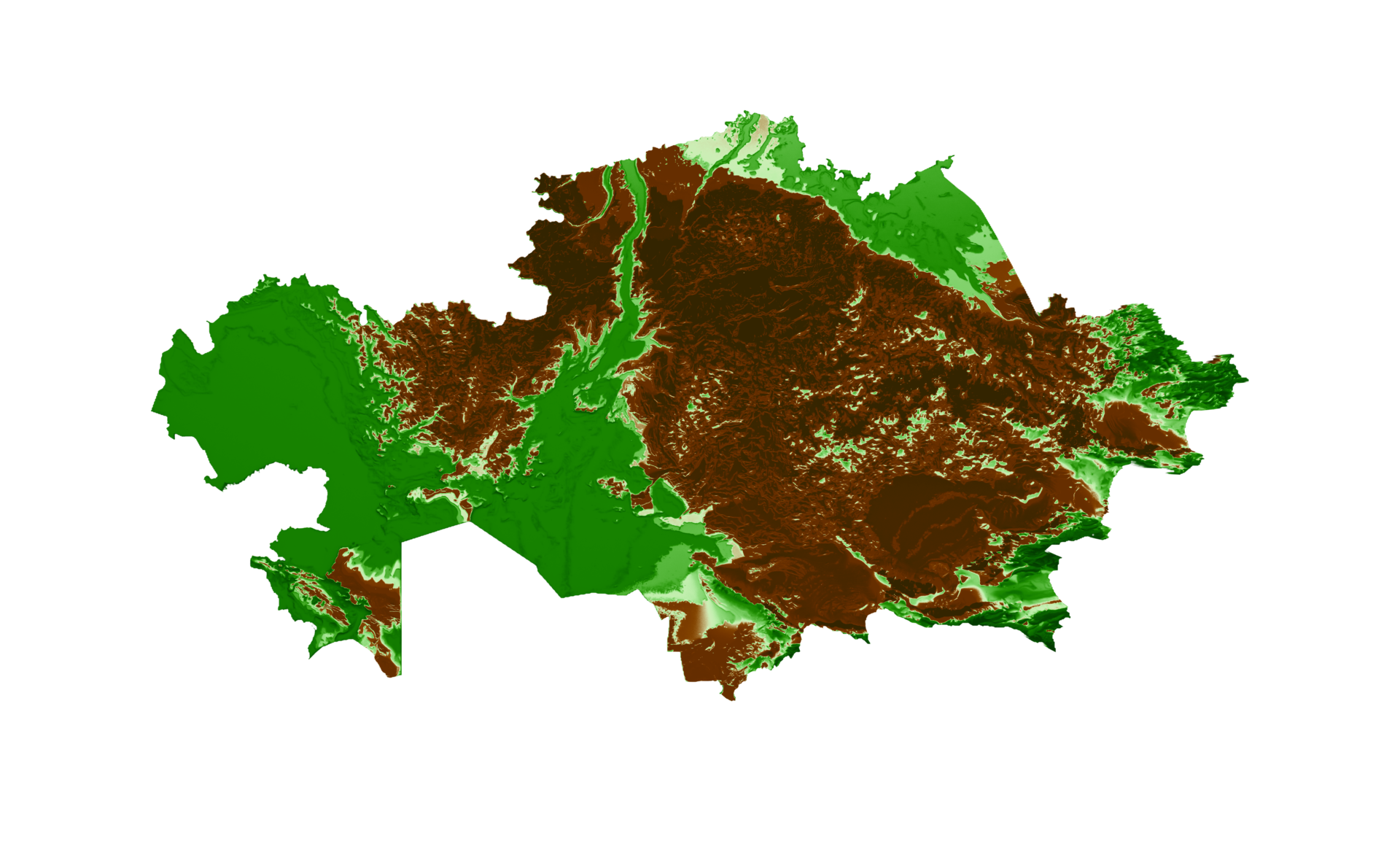 Kazakhstan Topographic Map 3d realistic map Color 3d illustration