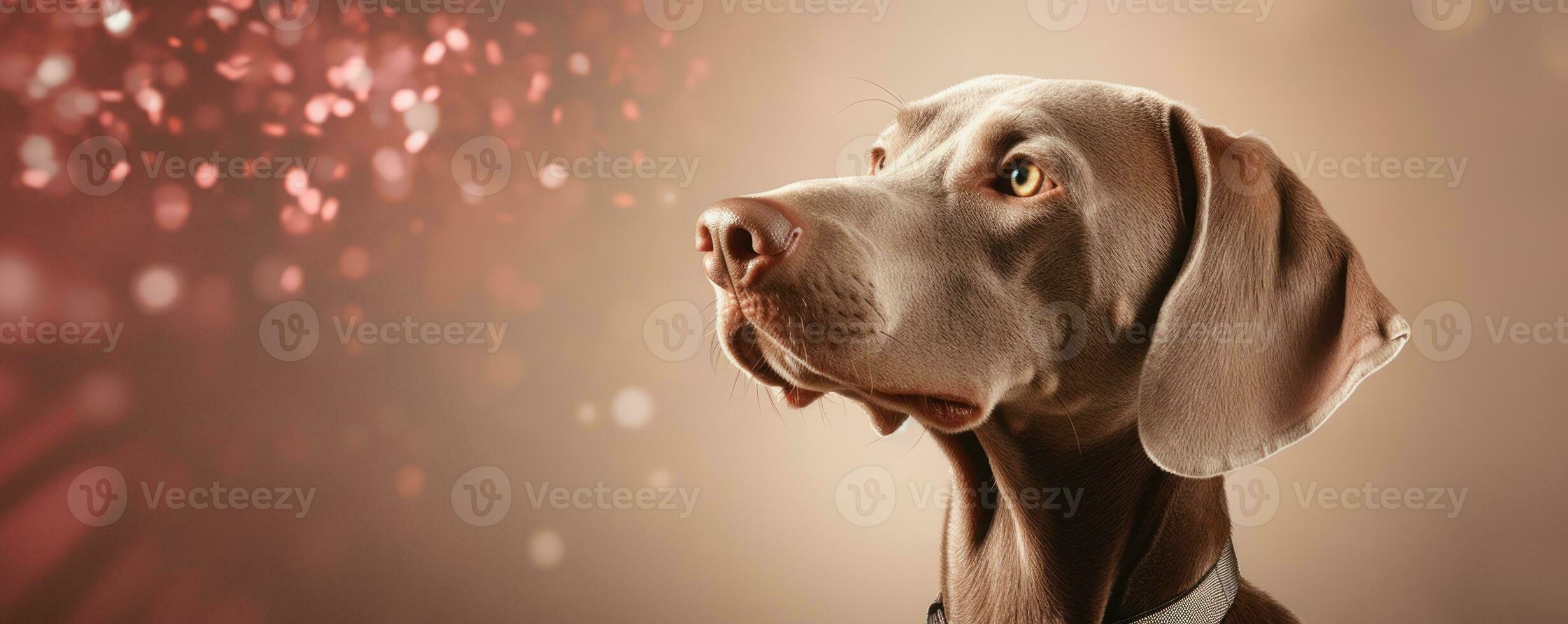 Weimaraner dog on soft color background, highquality, Octane render. Generative AI photo