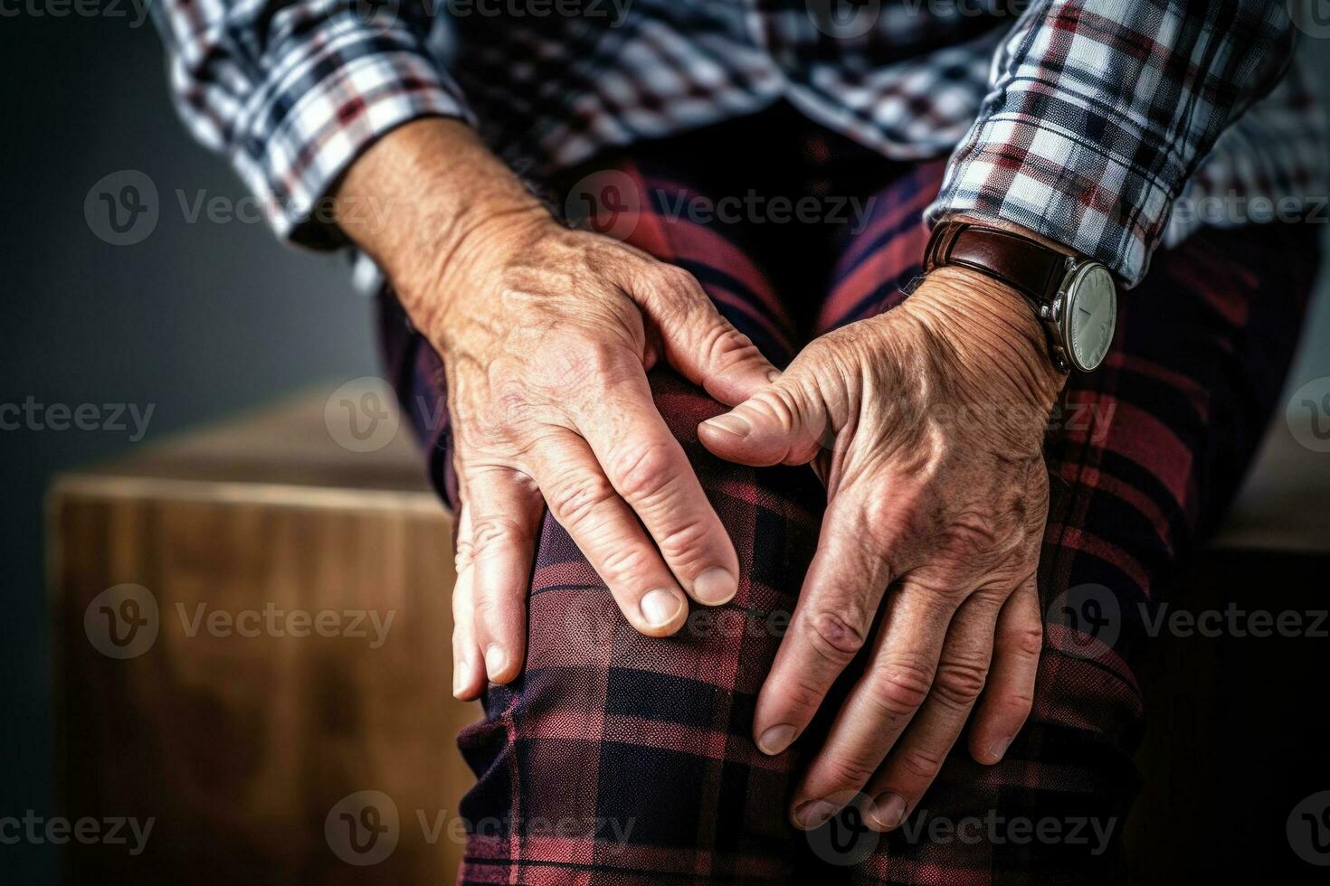 el persona tiene rodilla dolor. generativo ai foto