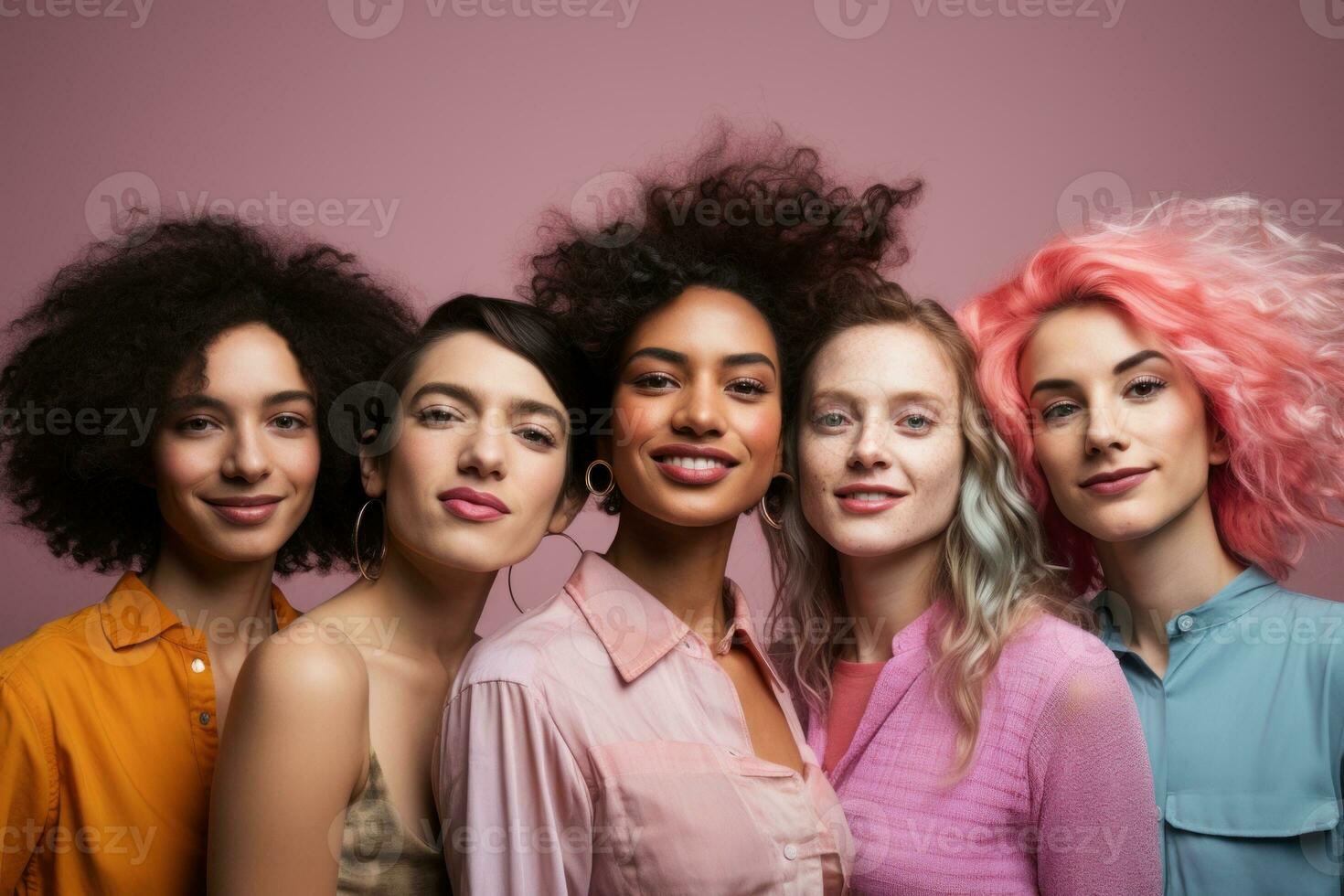 Photos of the community advocating for diversity and gender equality. Generative AI