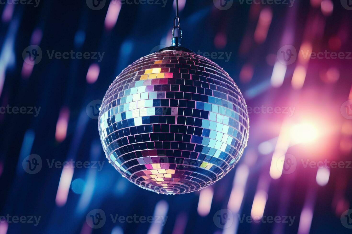 Beautiful disco ball dynamic stunning lighting. Generative AI photo