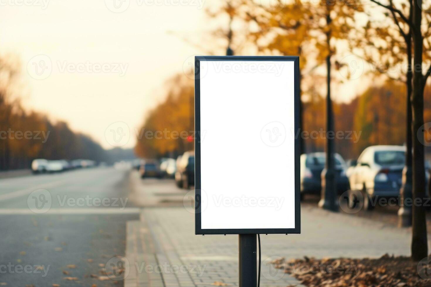 Outdoor ad mockup, fully blurred background. Generative AI photo