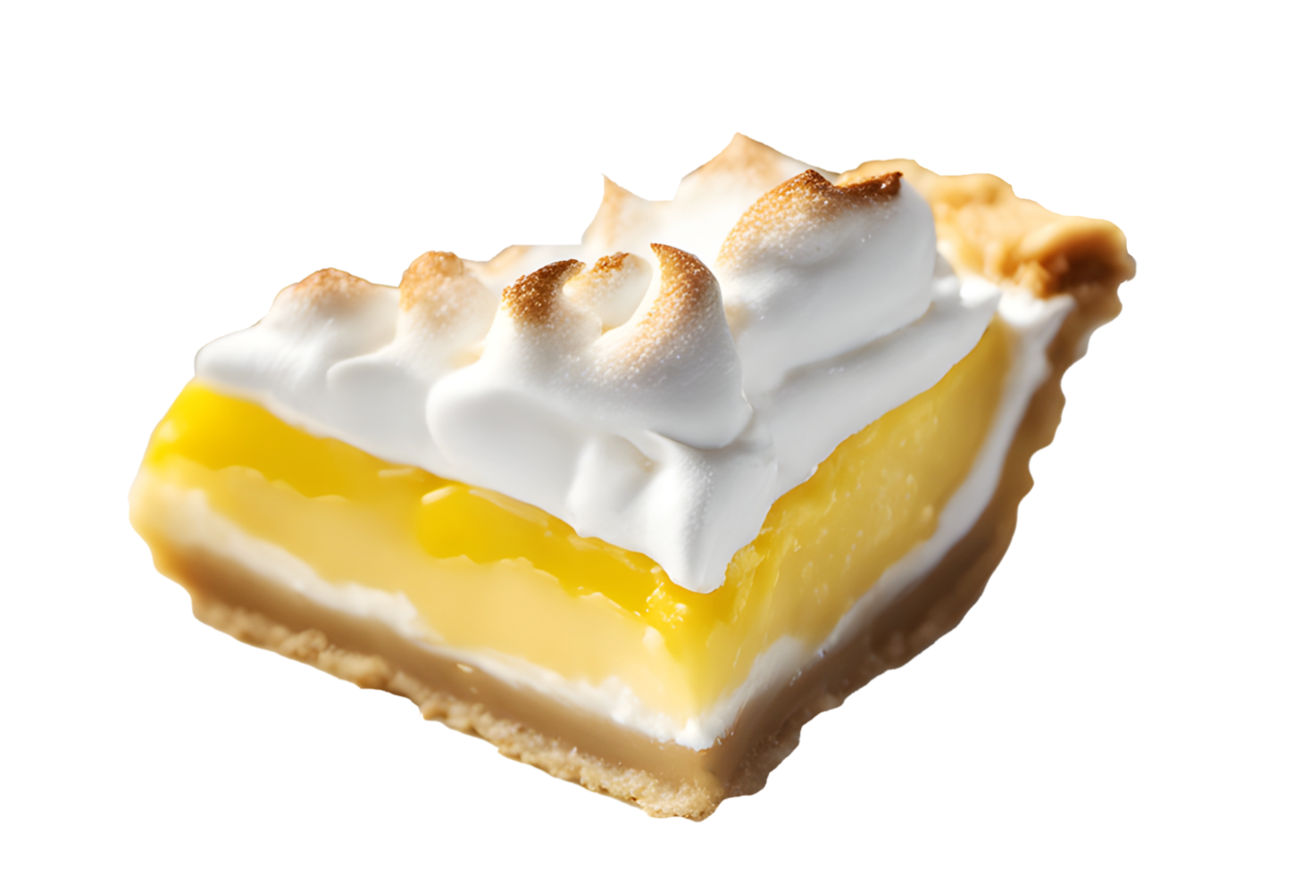 Piece of lemon Cream pie cheese cake with whipped cream. AI Generated png