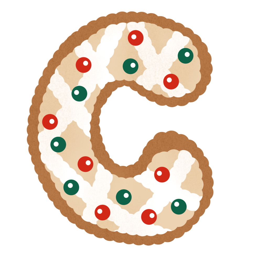 Gingerbread christmas alphabet png