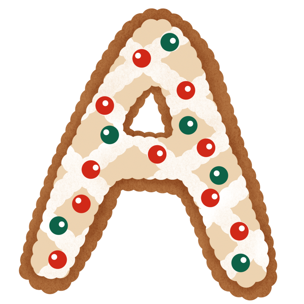 Gingerbread christmas alphabet 33649088 PNG