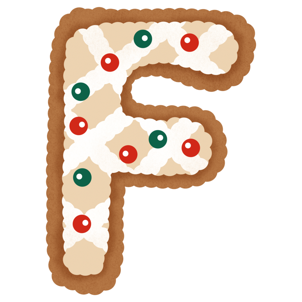 Gingerbread christmas alphabet png
