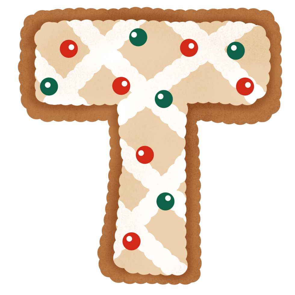 Gingerbread christmas alphabet png