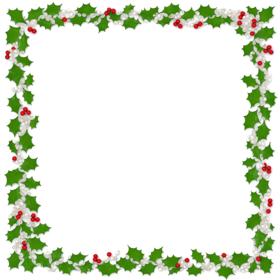 Christmas border frame PNG transparent background Ai Generative