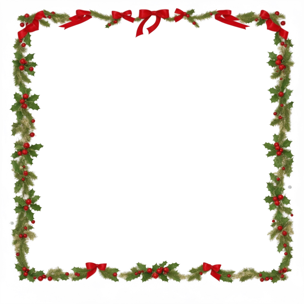 Christmas border frame PNG transparent background Ai Generative