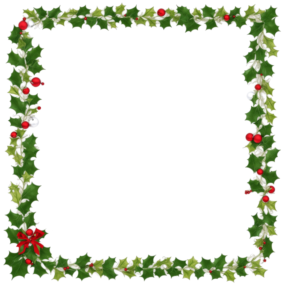 Christmas border frame PNG transparent background Ai Generative