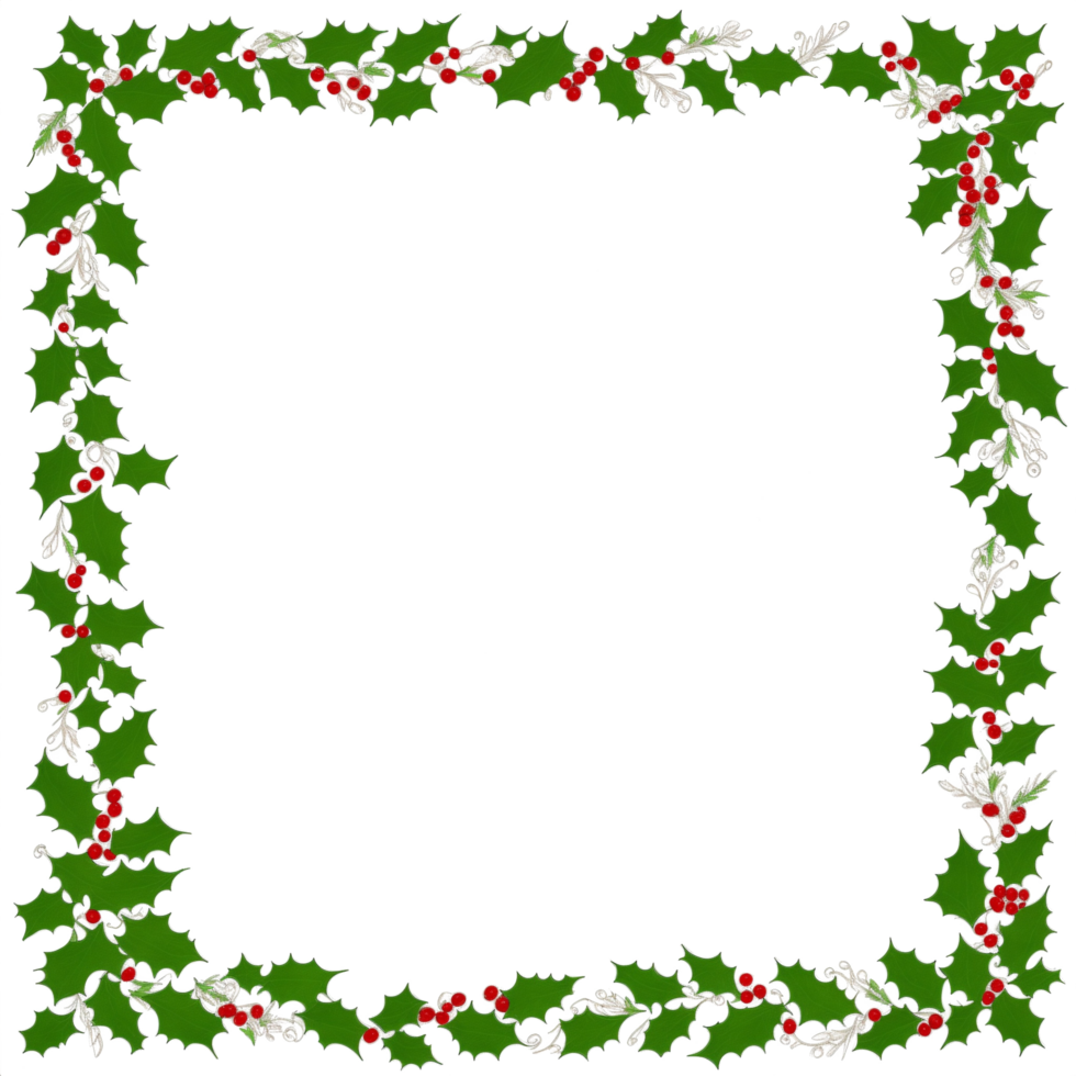 Christmas border frame PNG transparent background Ai Generative