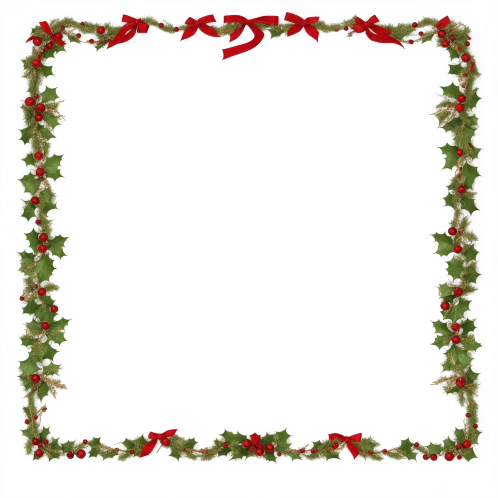 Weihnachten Rand Rahmen png transparent Hintergrund ai generativ