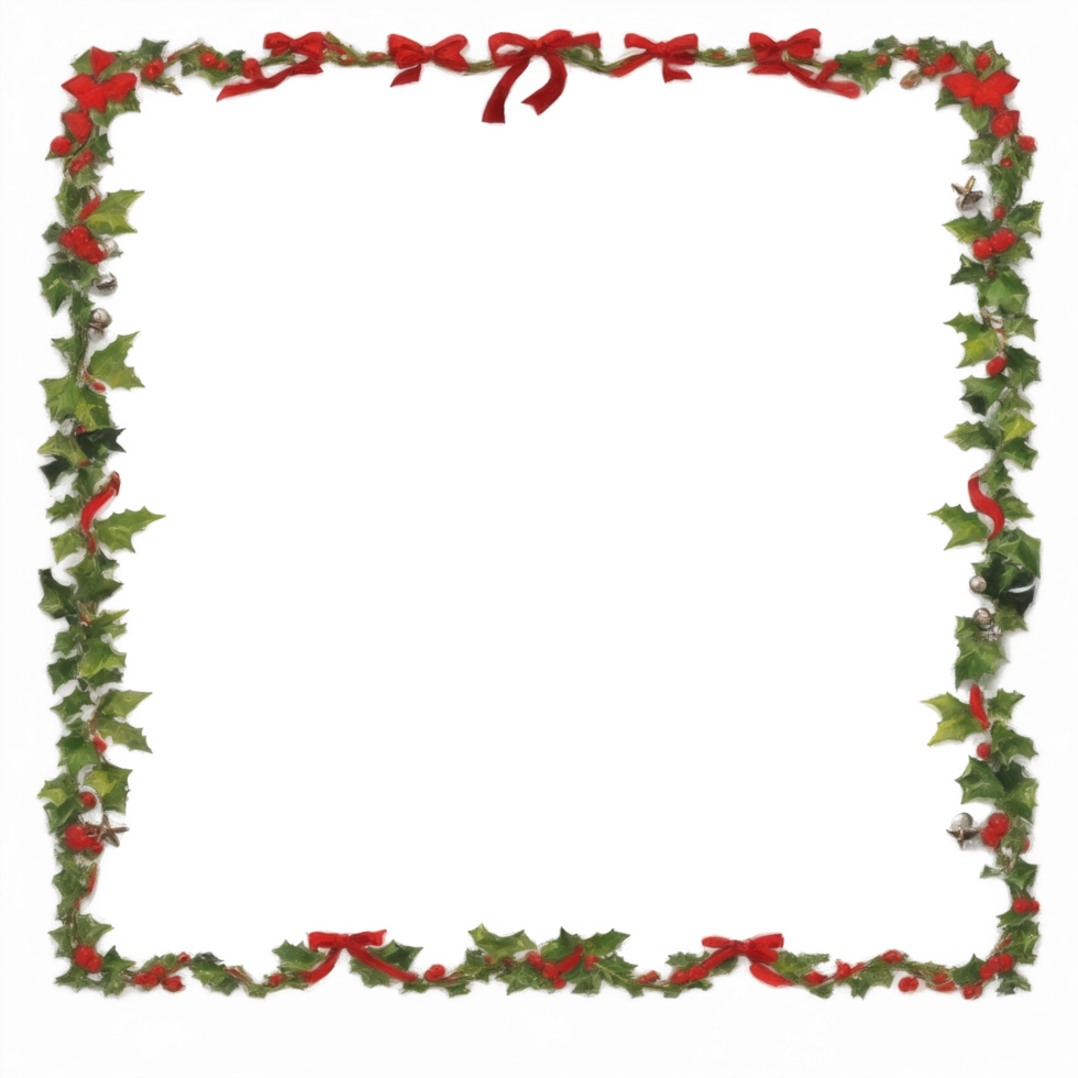 Christmas border frame PNG transparent background Ai Generative