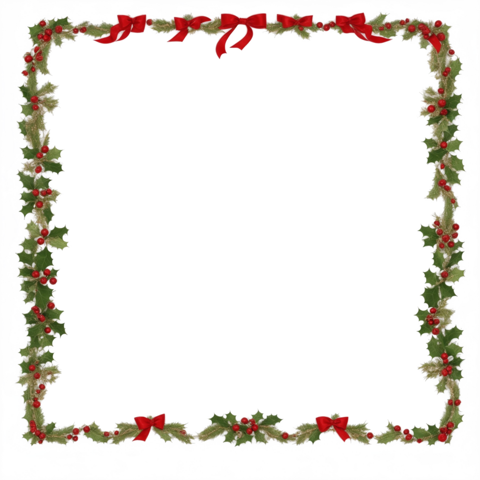 Christmas border frame PNG transparent background Ai Generative