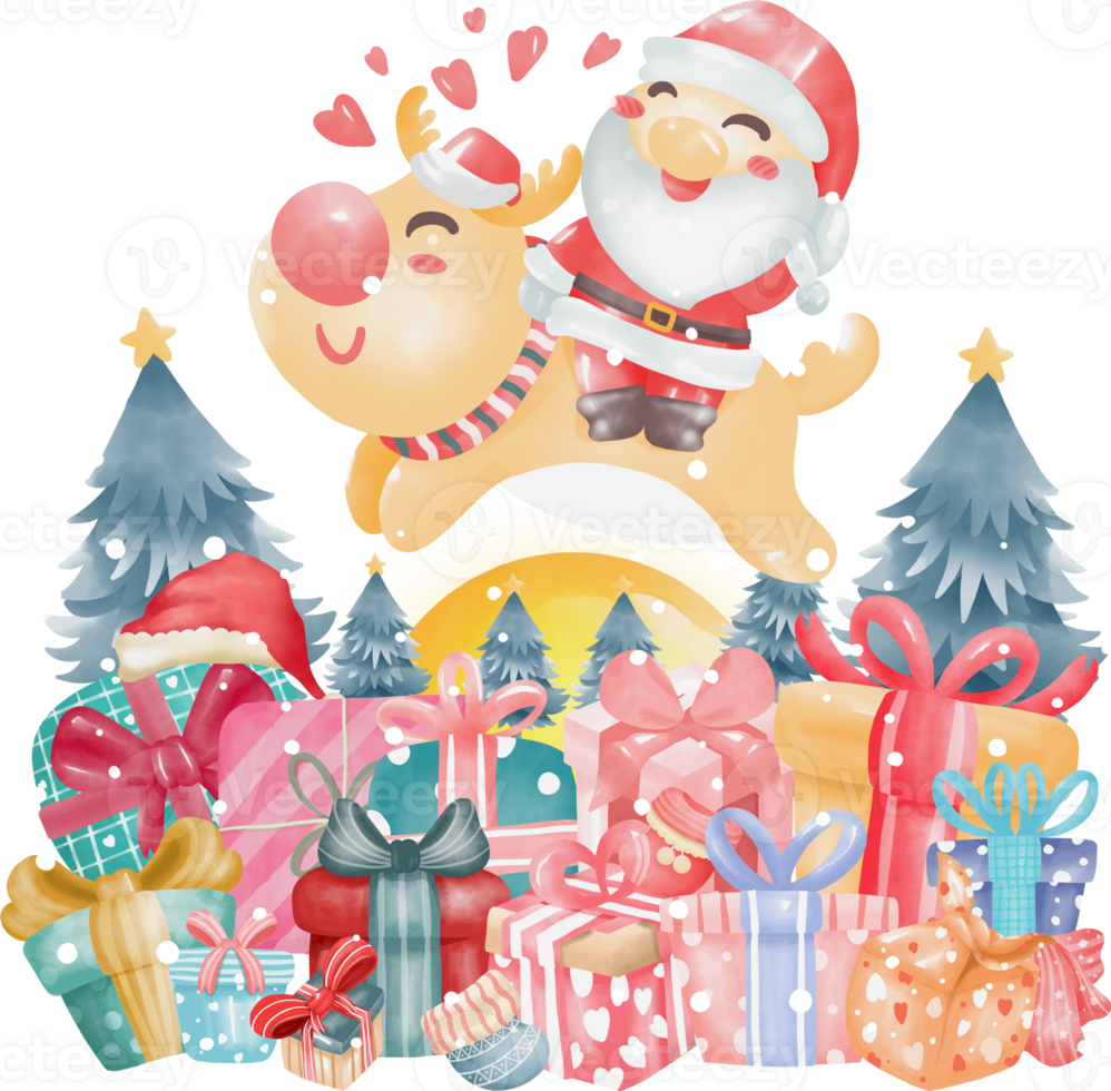 Merry christmas and happy new year elements png
