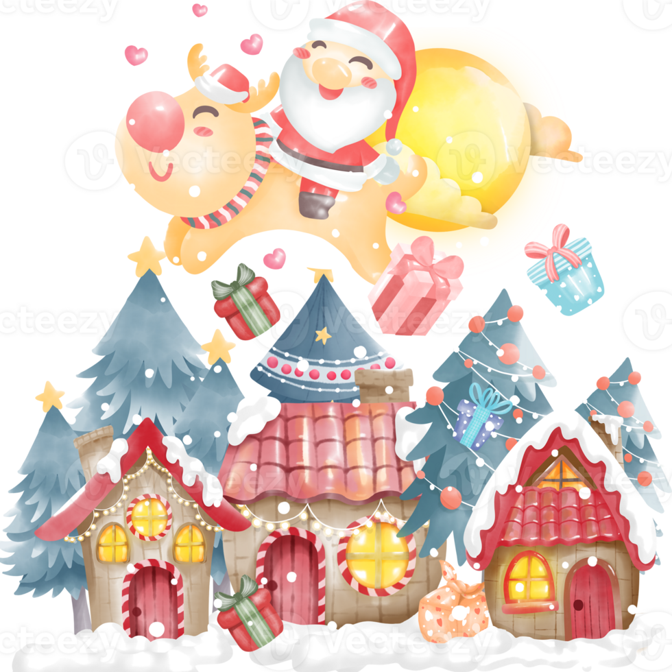 Merry christmas and happy new year elements png