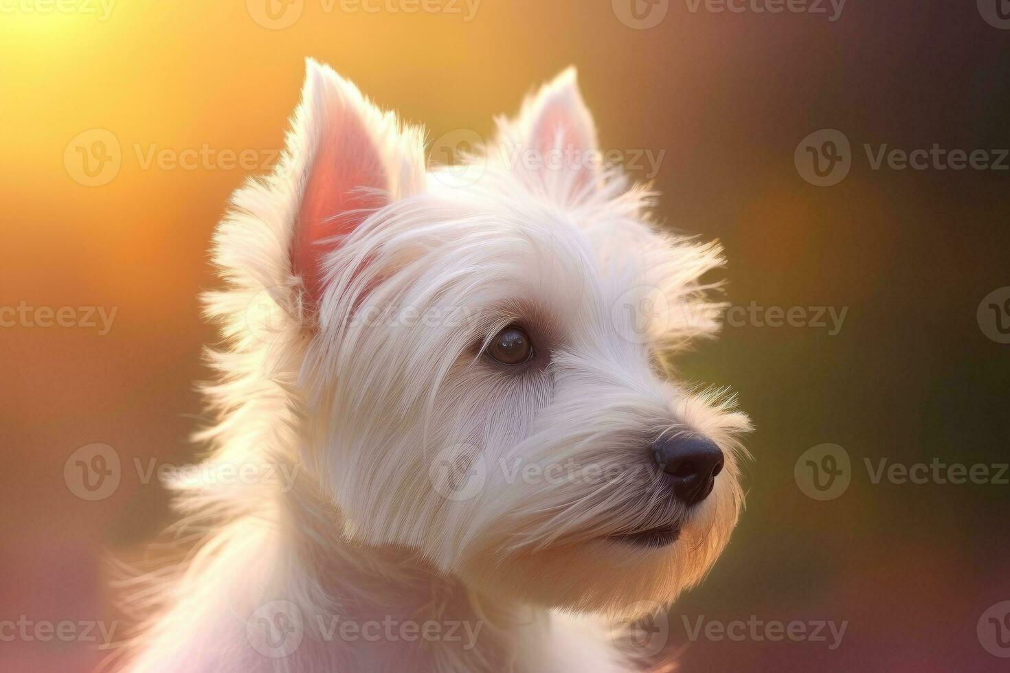 Close-up of cute dog with beautiful bokeh background, Generative AI photo