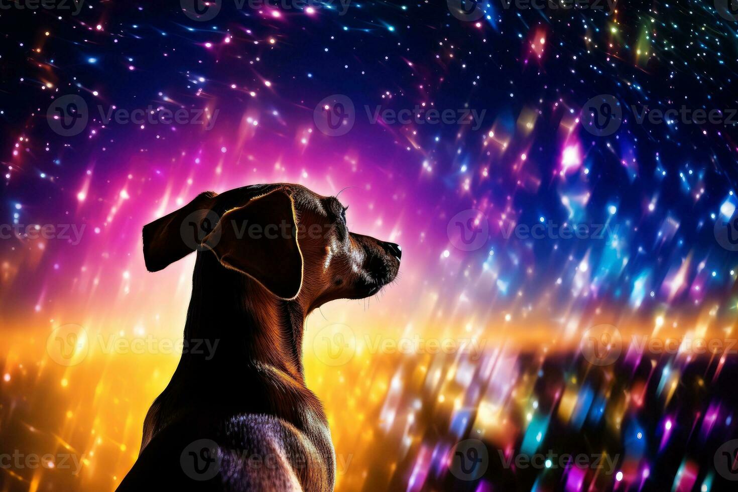 Close-up of cute dog with beautiful bokeh background, Generative AI photo