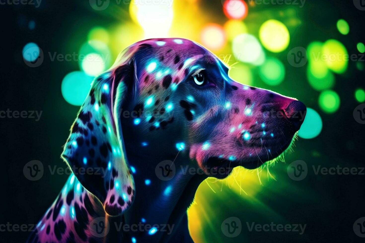 de cerca de linda perro con hermosa bokeh fondo, generativo ai foto