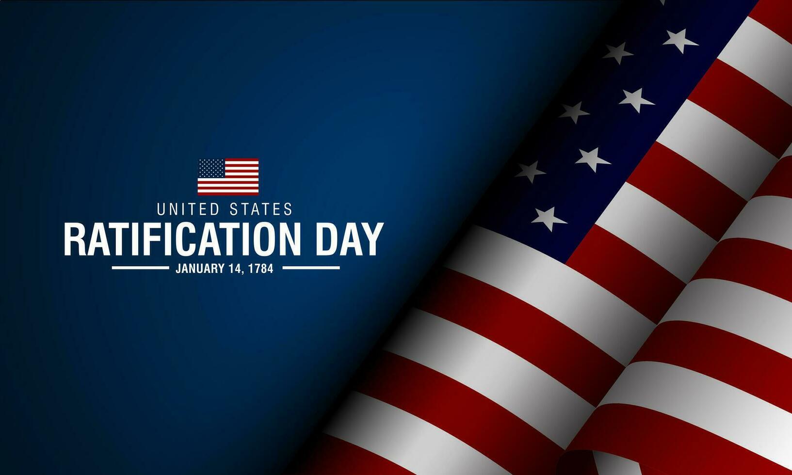 United States Ratification Day January 14 Background Vector Illustration