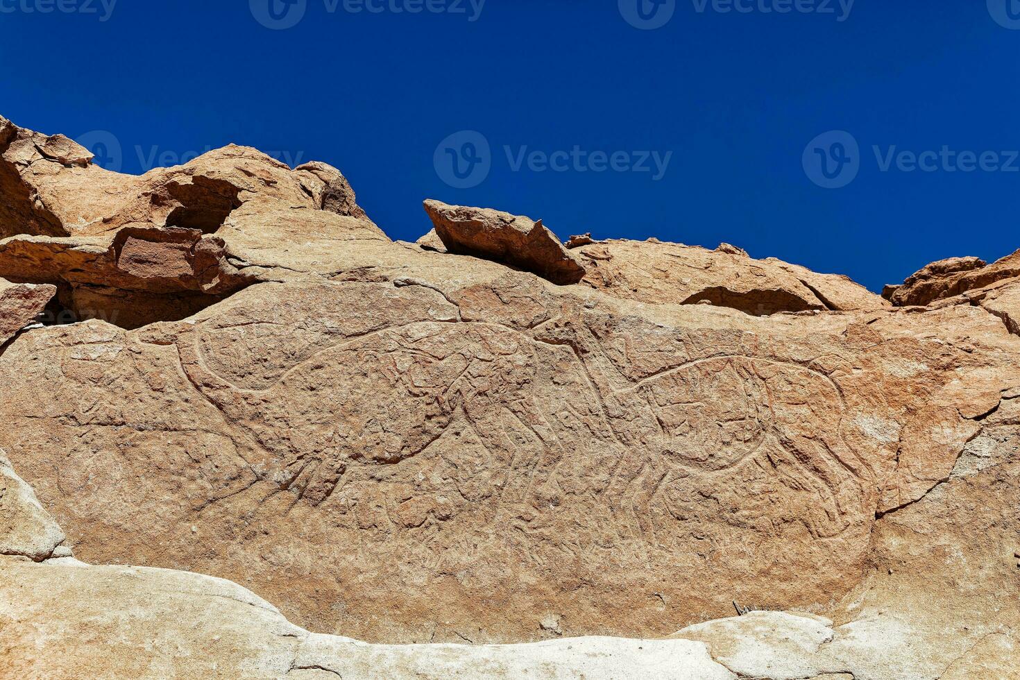 Yerbas Buenas Archaeological Site - Chile. Cave Paintings - Atacama Desert. San Pedro de Atacama. photo