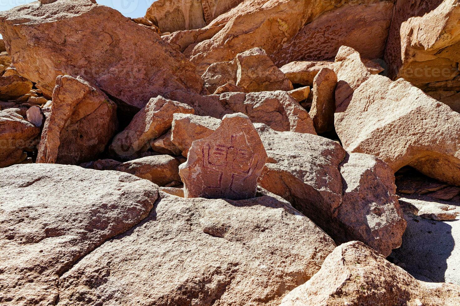 yerbas buenas buenas arqueológico sitio - Chile. cueva pinturas - atacama desierto. san pedro Delaware atacama. foto