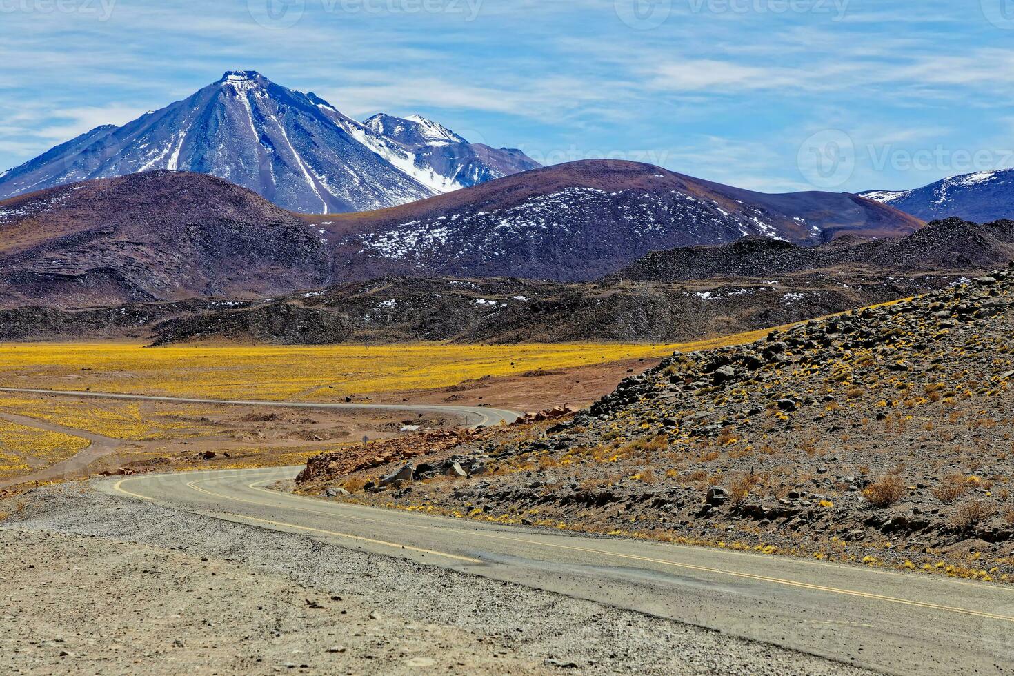 Landscapes on the way to the Altiplanic Lagoons in the Atacama Desert - San Pedro de Atacama - Chile photo