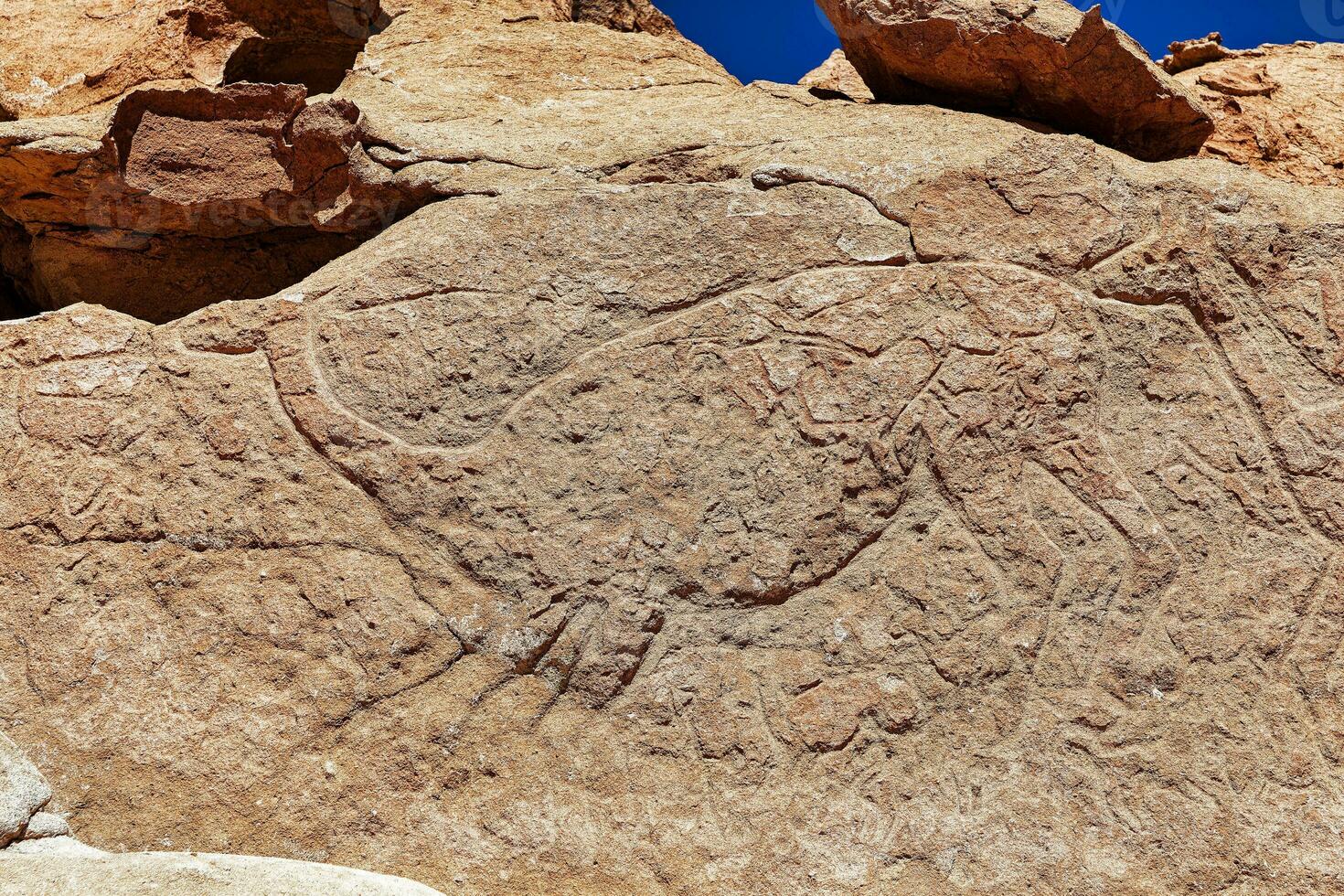 Yerbas Buenas Archaeological Site - Chile. Cave Paintings - Atacama Desert. San Pedro de Atacama. photo