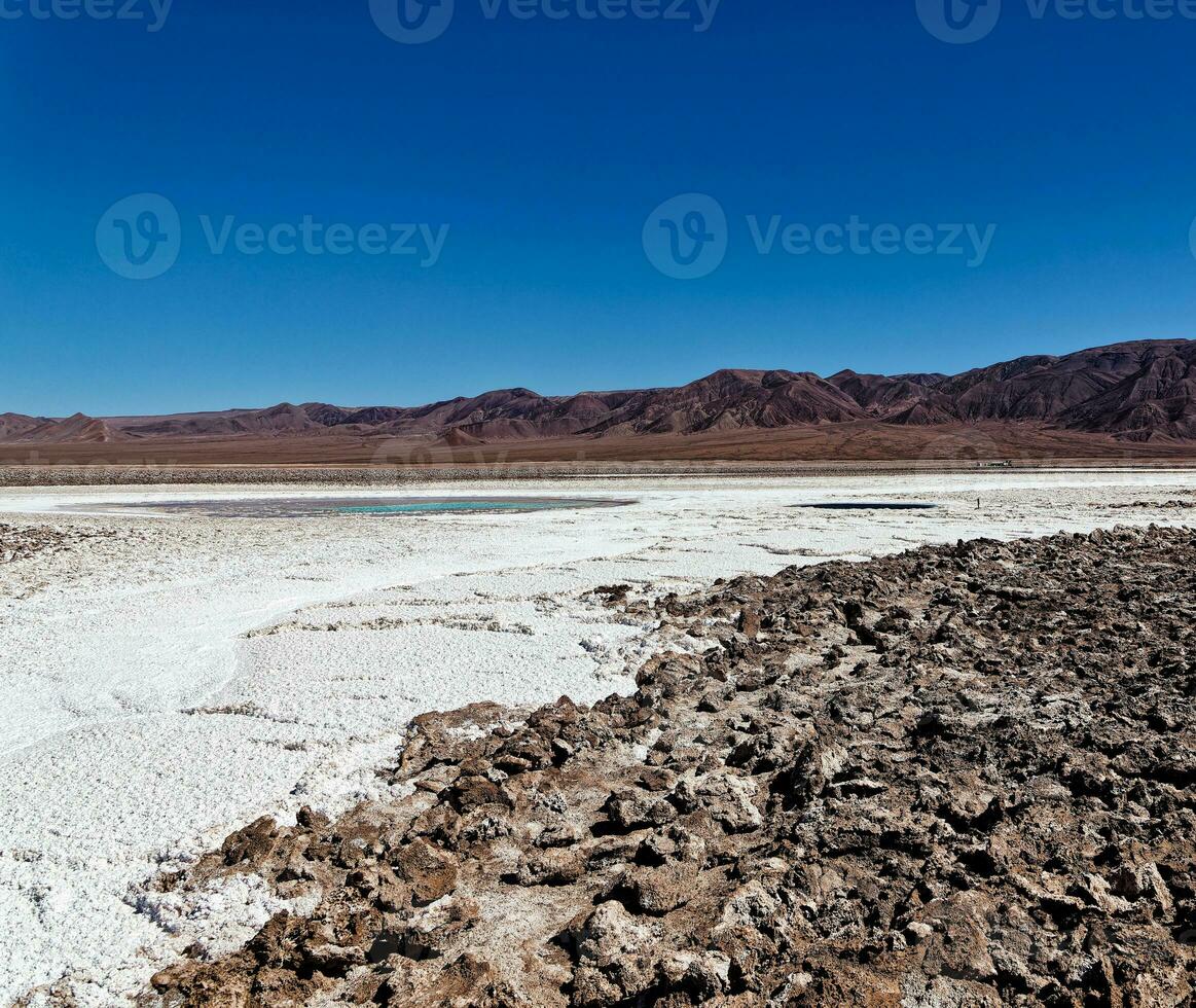 Landscape of the Hidden Baltinache Lagoons - Atacama Desert - Chile. photo